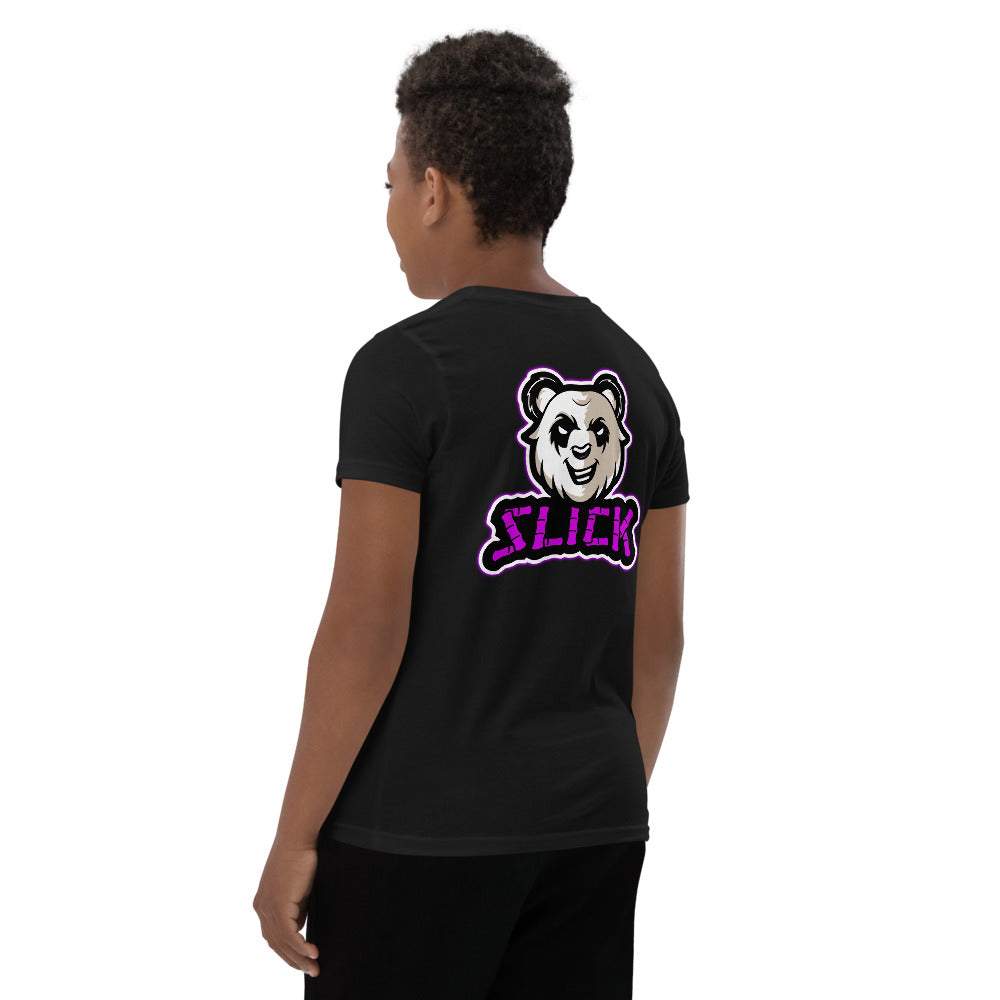 Panda on the Back - Youth T - Panda Purple